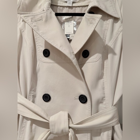 Women's Trench Coat with Warm Lining in Cream by LOFT. NWT - Picture 3 of 6